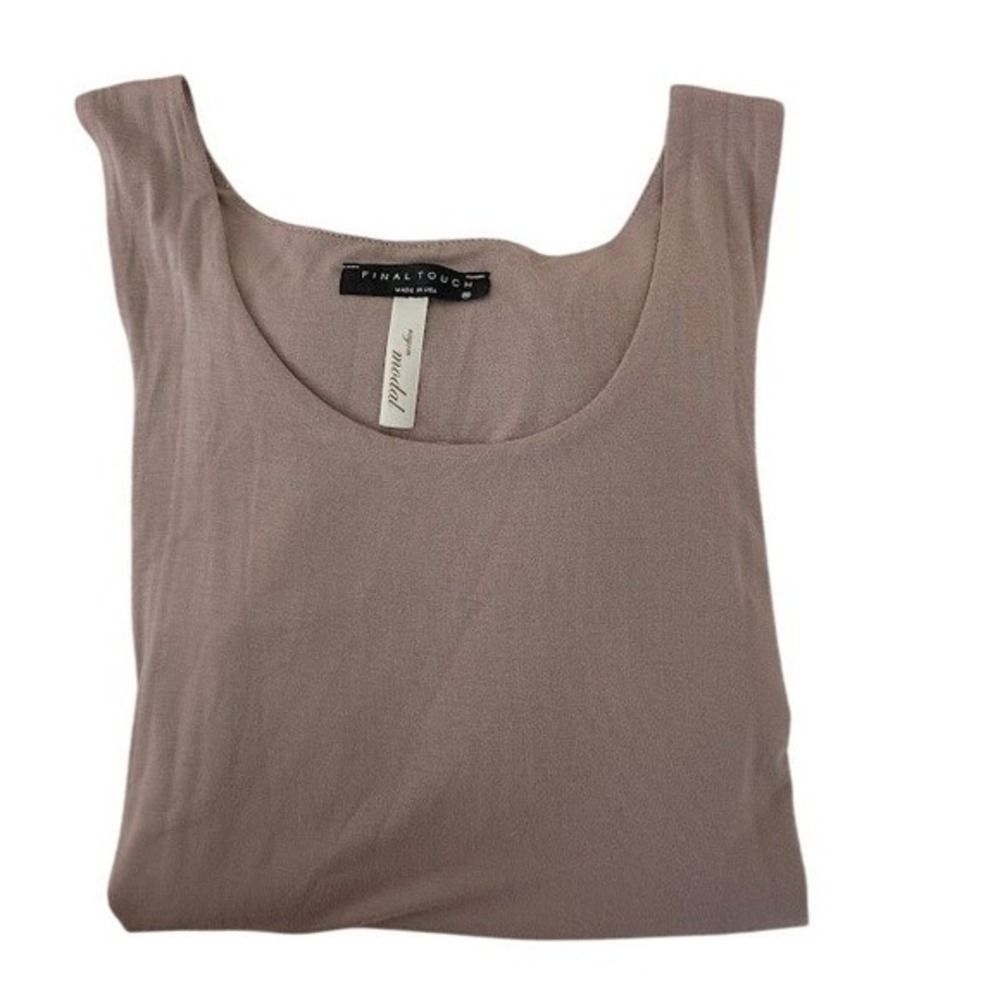 Taupe Knot Front Midi Dress Minimalist Sleeveless Modal Blend Neutral Medium - Picture 5 of 7